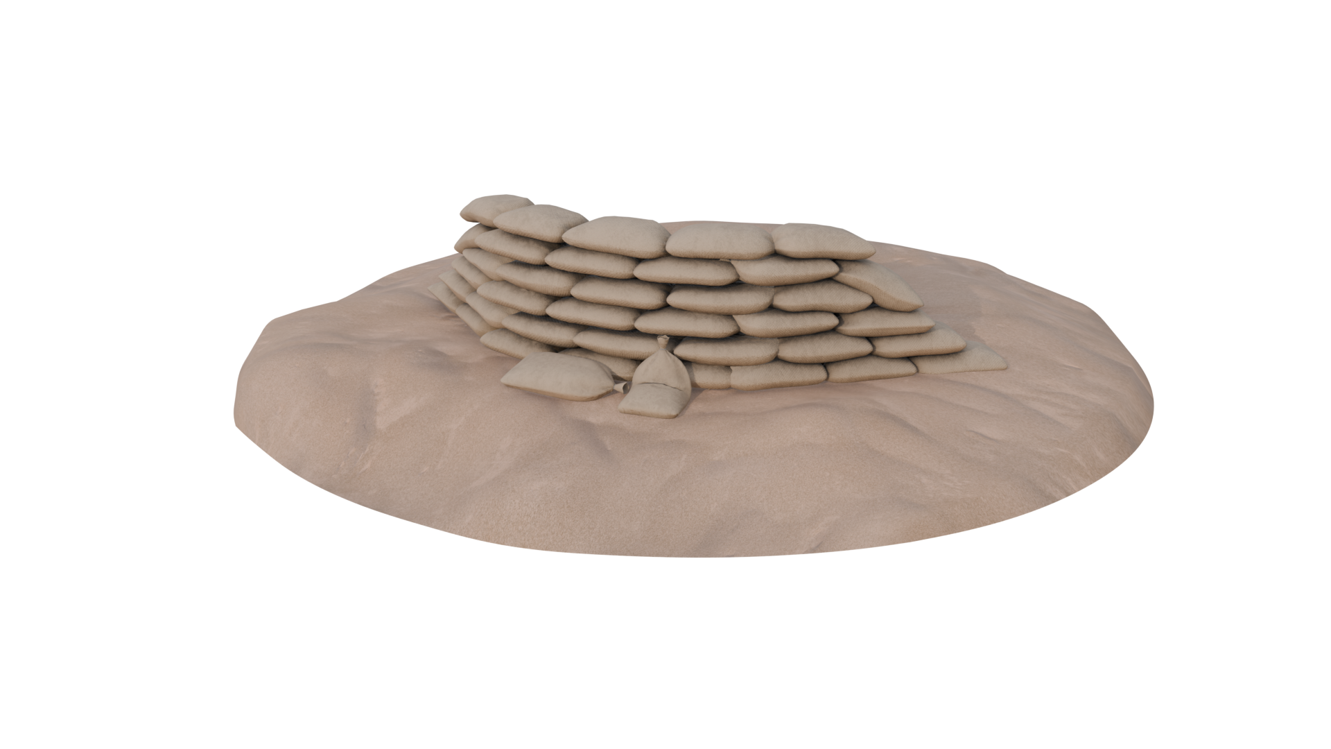 Modular Game-Ready Sandbag Wall 3D Model BlackBladeDesign