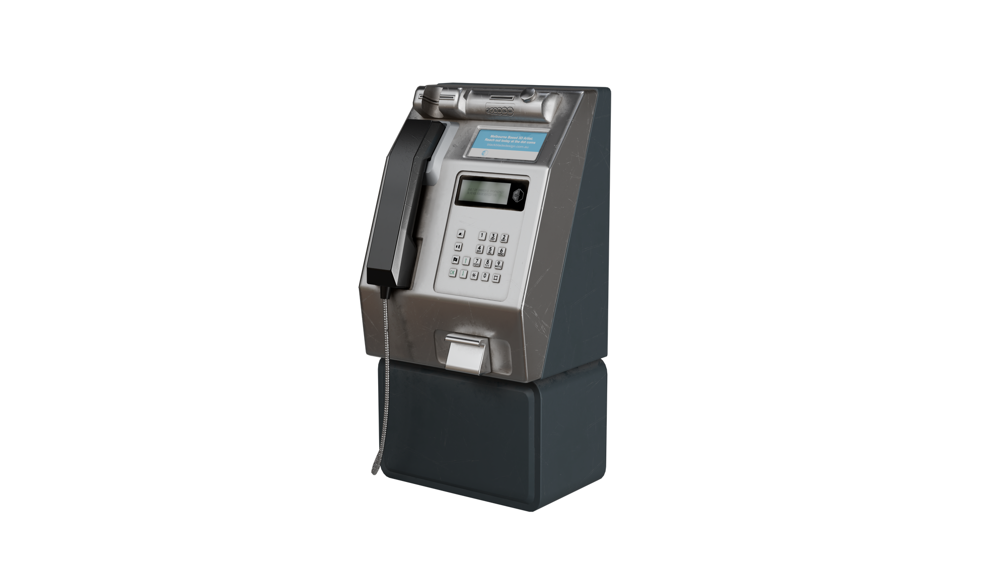 High-Quality Australian Telstra Payphone 3D Model - Game-Ready & VR-Ready BlackBladeDesign