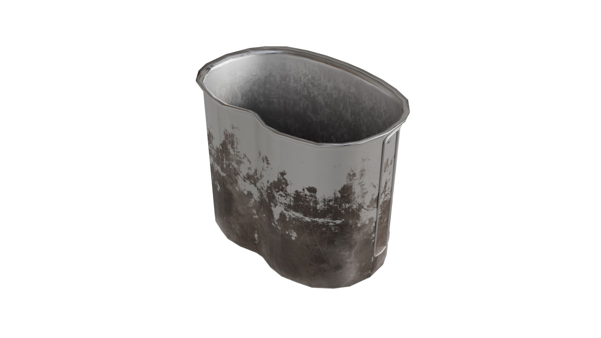 Canteen Cup 3D Model - Worn Military Butterfly Handle Pot