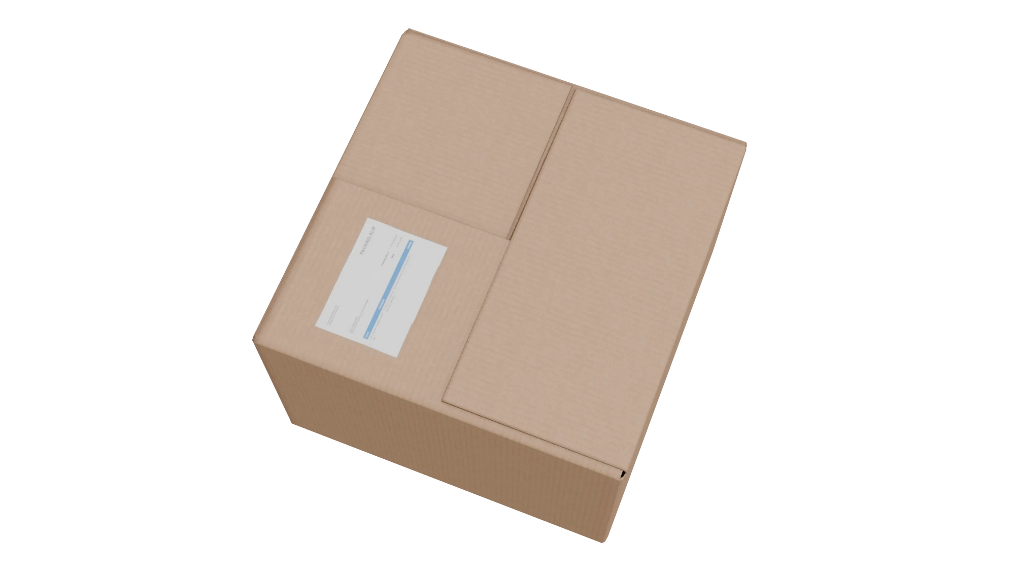 Cardboard box with a label on a white background 3d model
