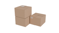 Three stacked cardboard boxes on a white background 3d model