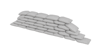 Modular Game-Ready Sandbag Wall 3D Model BlackBladeDesign