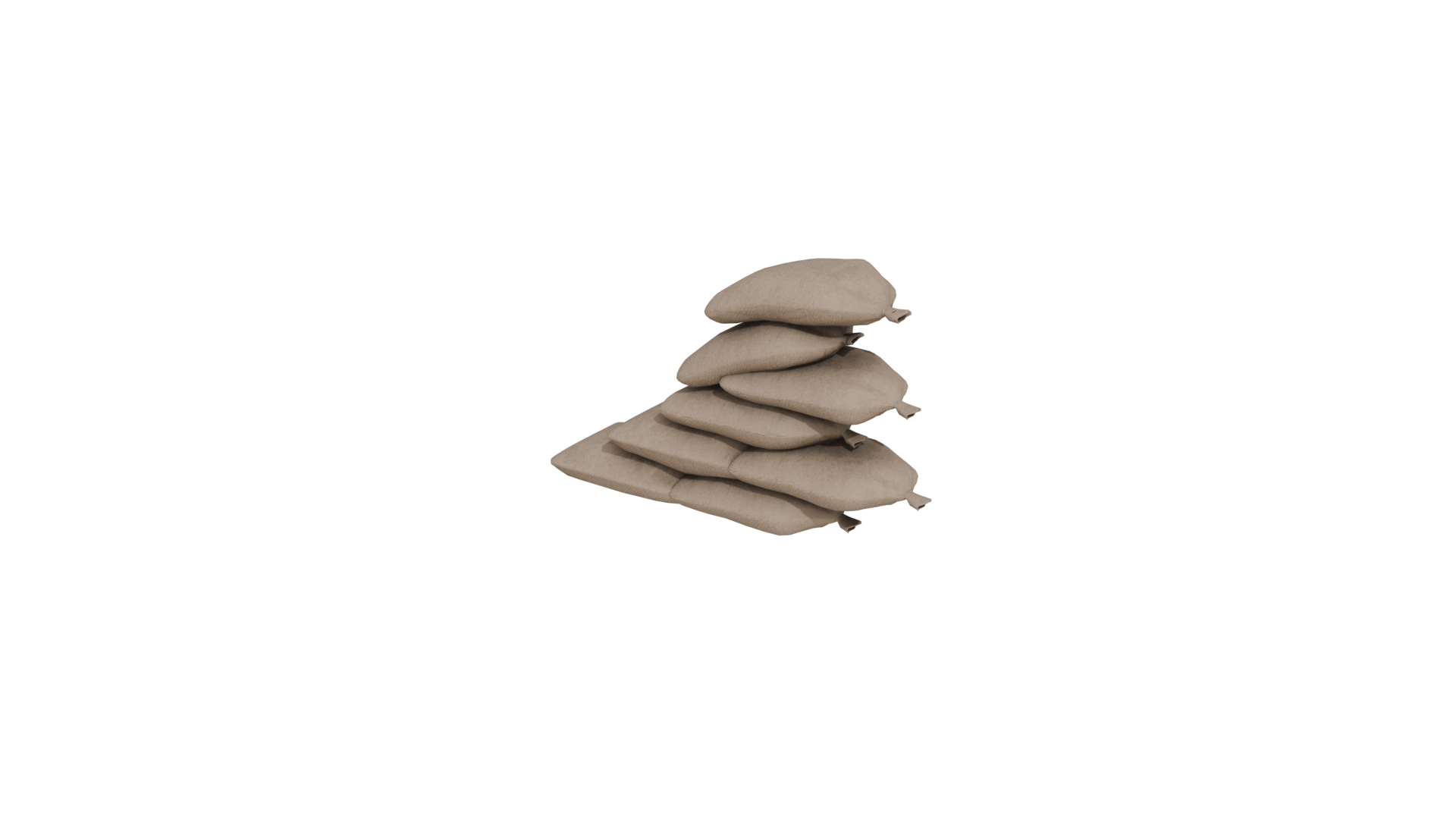 Modular Game-Ready Sandbag Wall 3D Model BlackBladeDesign