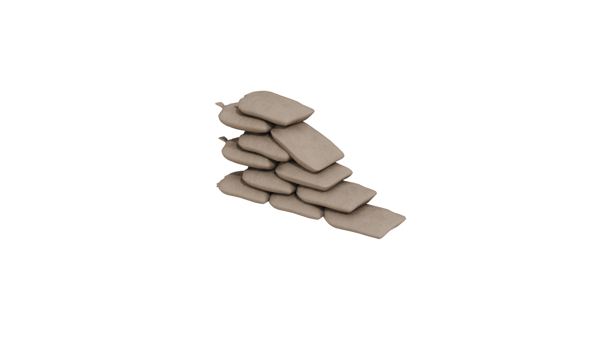 Modular Game-Ready Sandbag Wall 3D Model BlackBladeDesign
