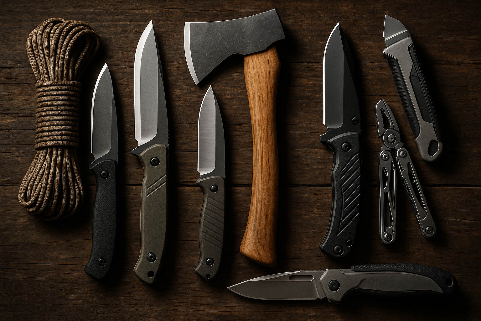 Tools, Knives, hatchets, paracord